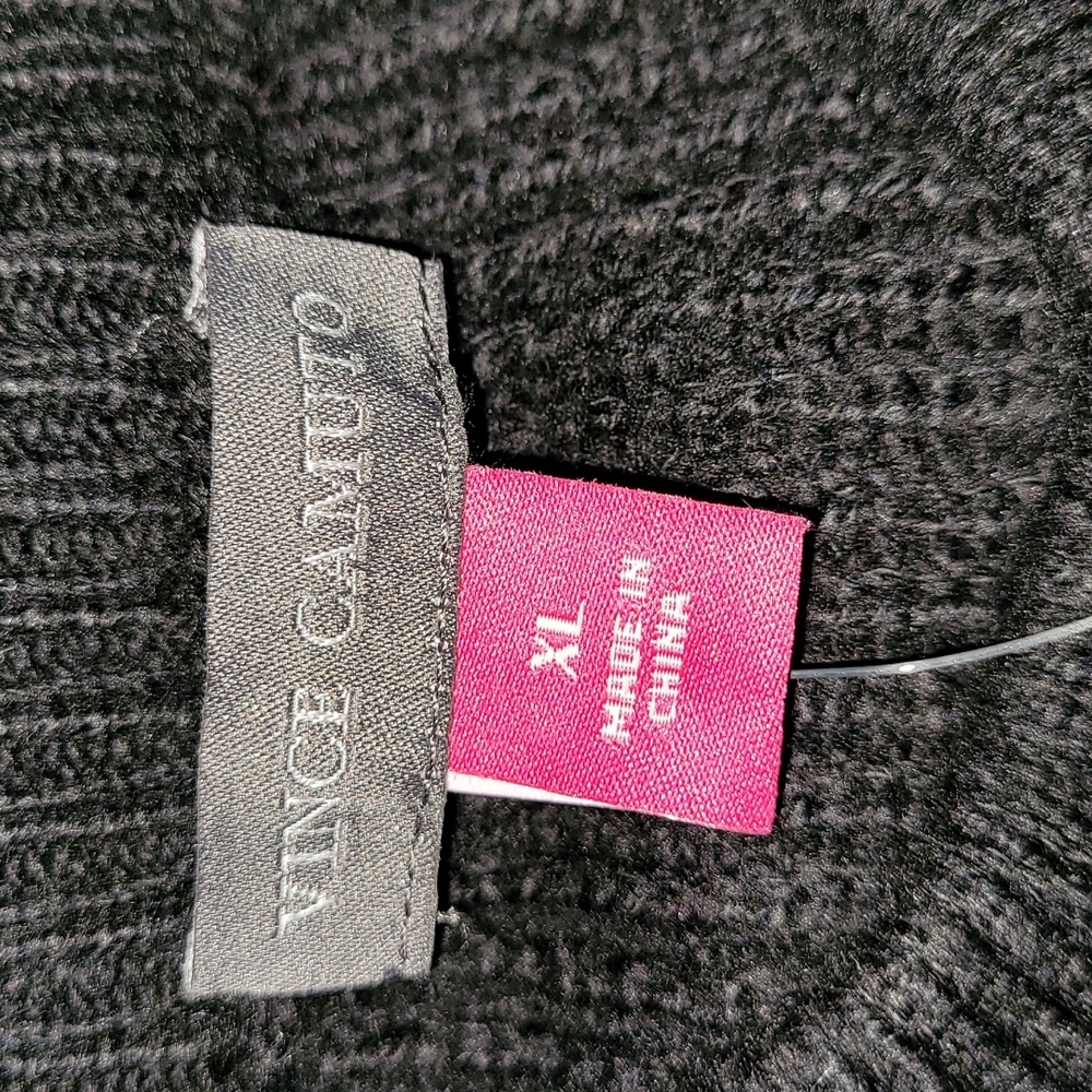 NWT Vince Camuto Clip Dots Long Sleeve Pullover Mock Neck Sweater Wm's Black XL - Picture 9 of 15